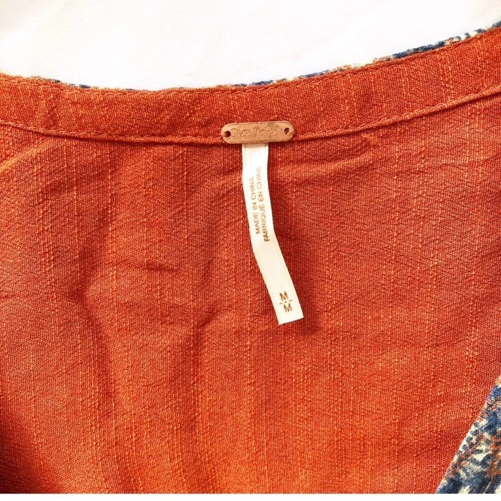 FREE PEOPLE | | WILDEST MOMENTS TUNIC IN PERSIMMON COMBO MEDIUM - Picture 8 of 9